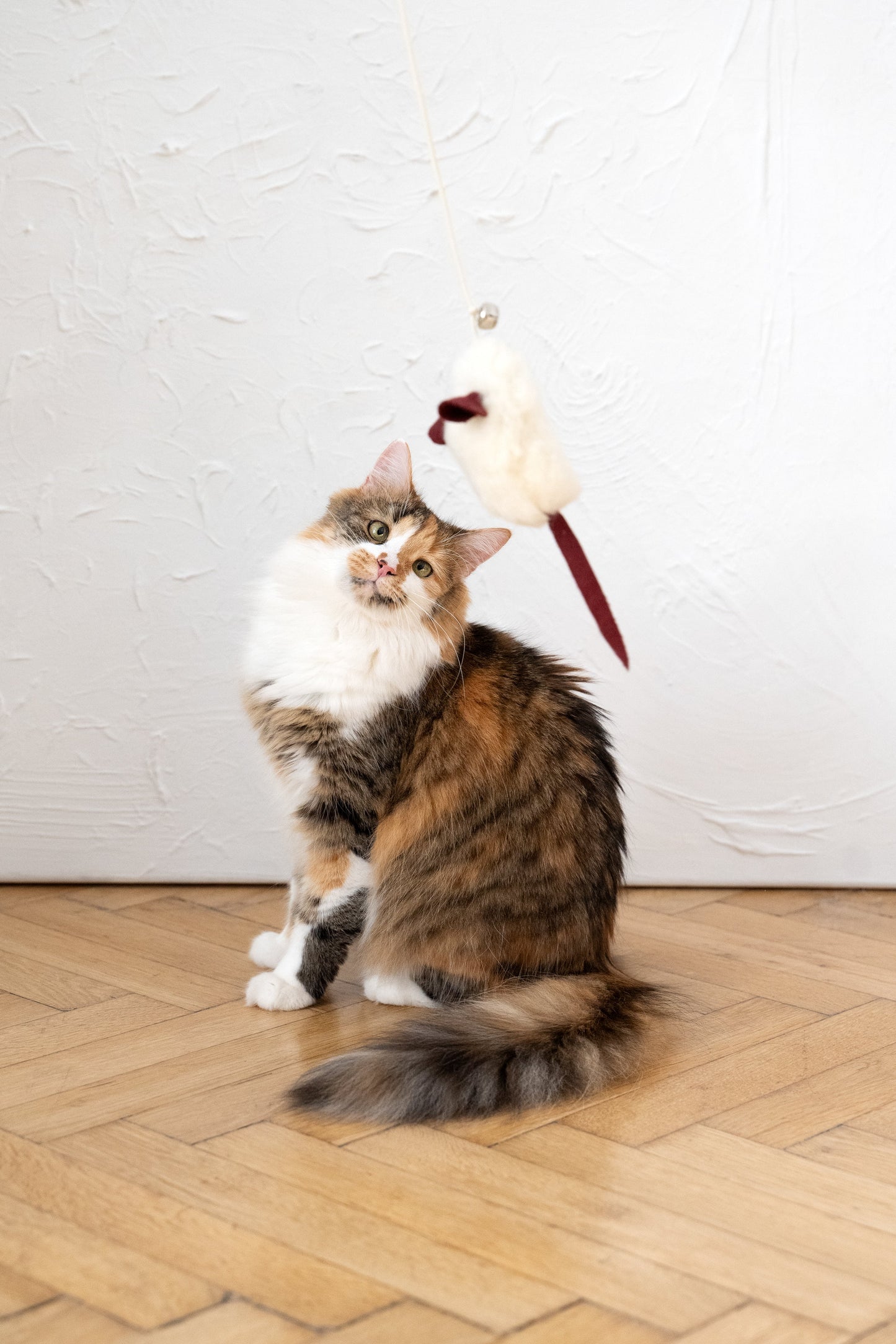 Natural Sheepskin Cat Toy: Mouse-2